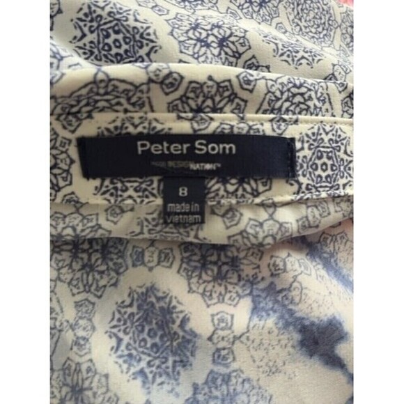 Peter Som Blue Tie Dye Button Front Shirt Dress Size 8 - Picture 11 of 11